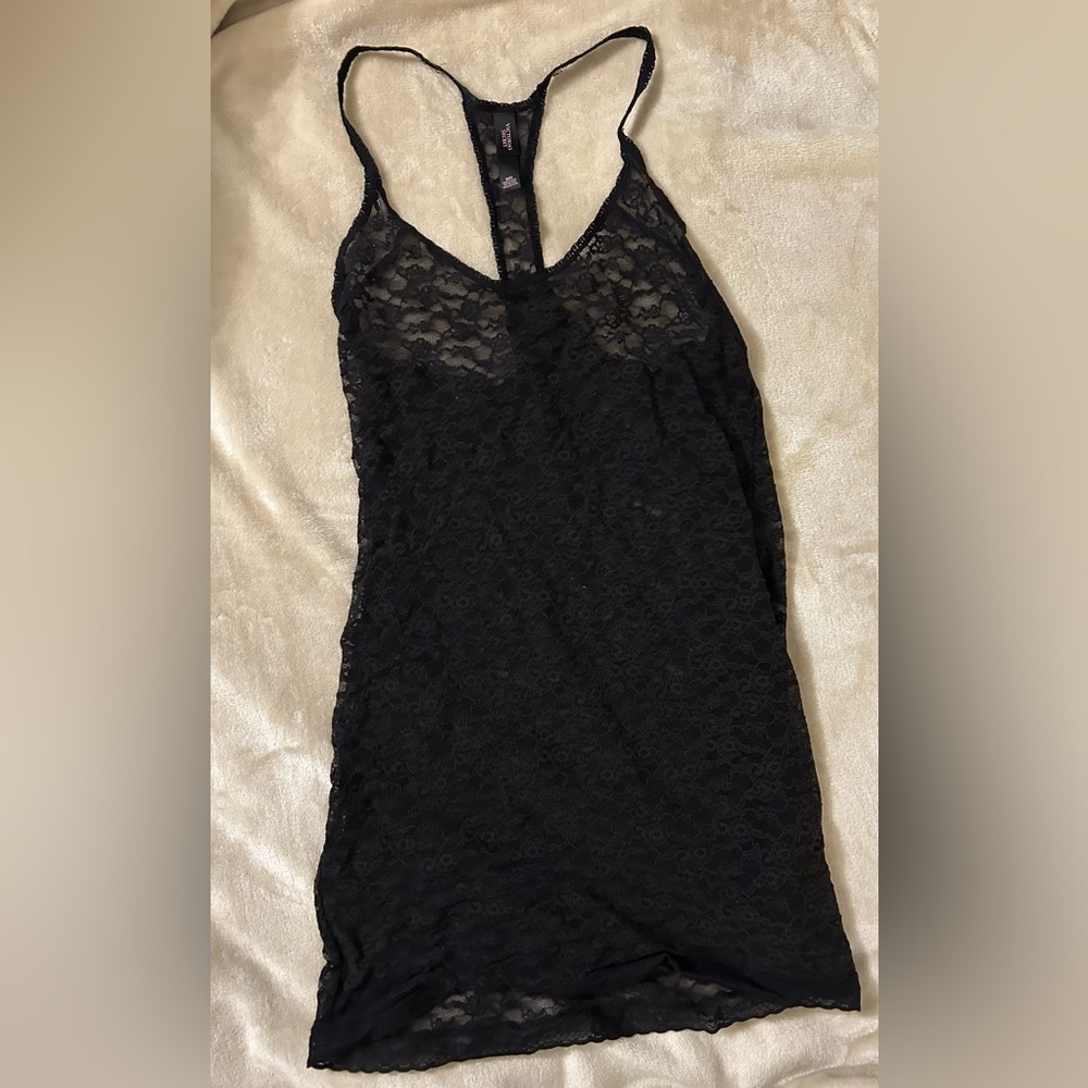 Like New VS Black Lace See-Through Slip Dress